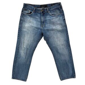 Calvin Klein Relaxed Straight Jeans Mens Blue Cotton Denim Size 36x29
